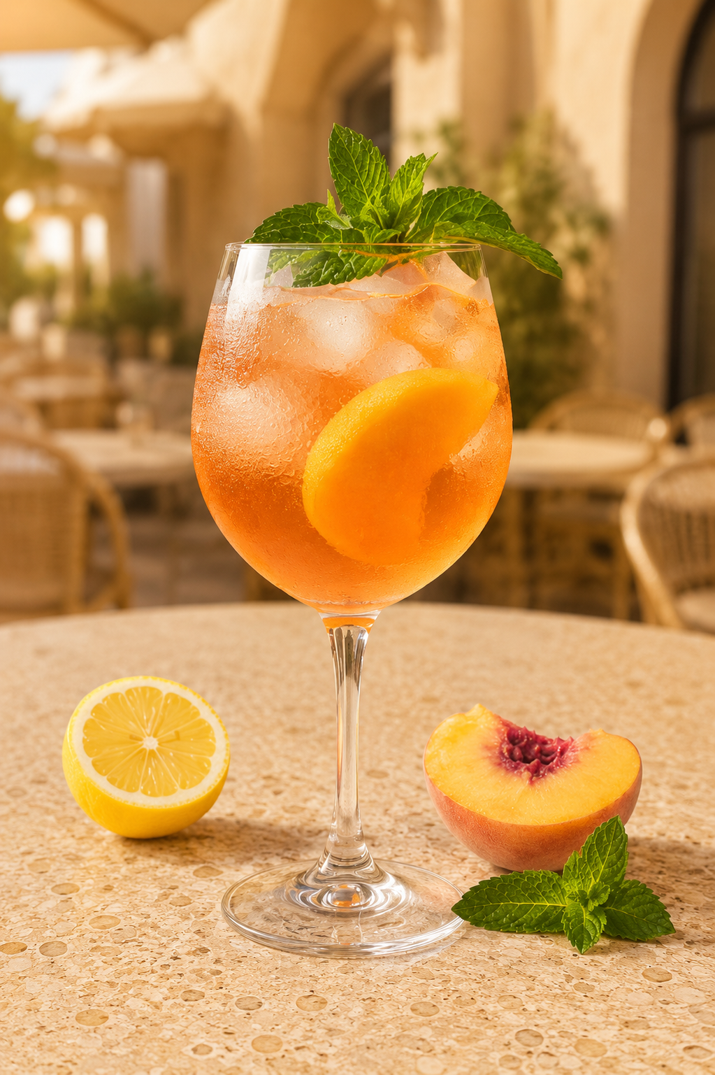 Peach Spritz — Serviervorschlag (KI-generiert)