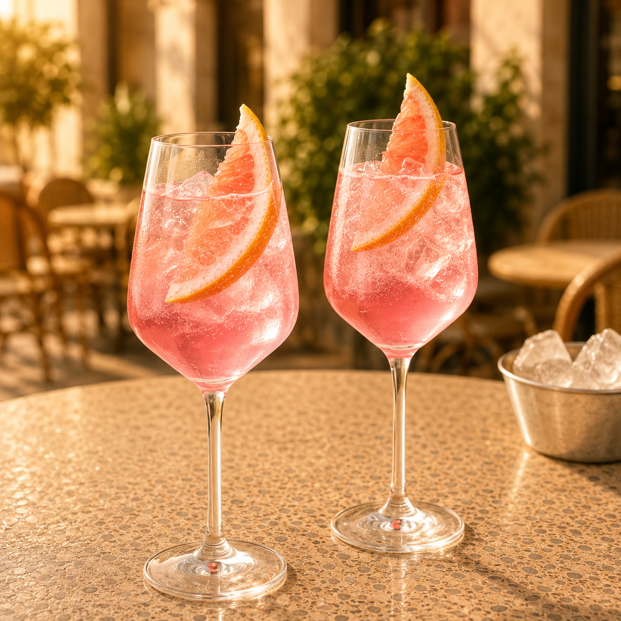 Pink Spritz — Serviervorschlag (KI-generiert)